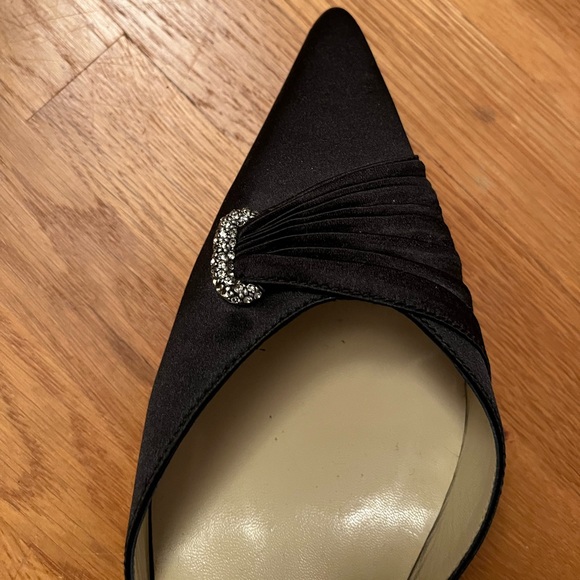 Jimmy Choo Bedazzled black satin heels crystal embellishments - Picture 4 of 16